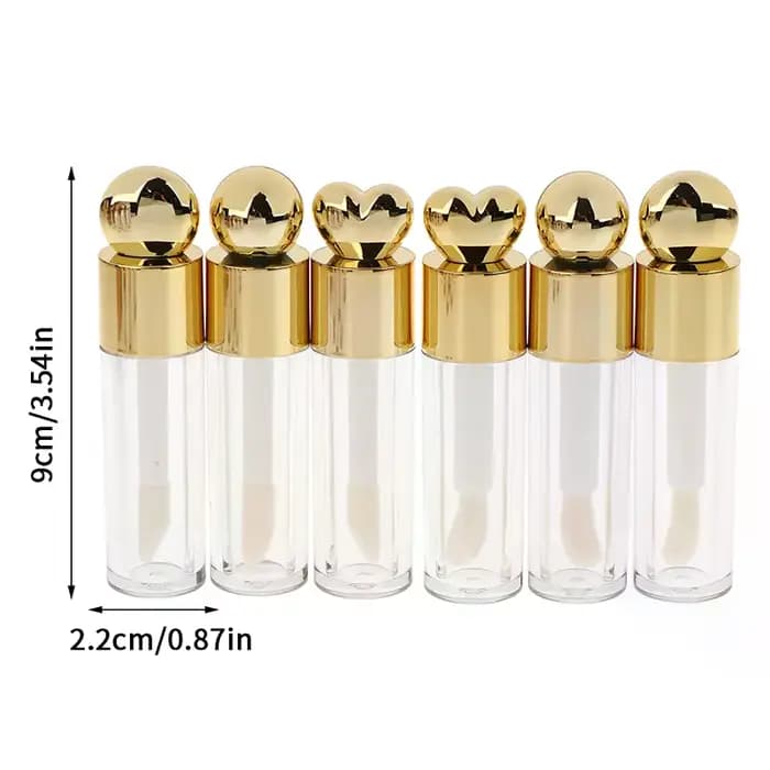 Tube de brillant à lèvres galvanisé Transparent de 5ml