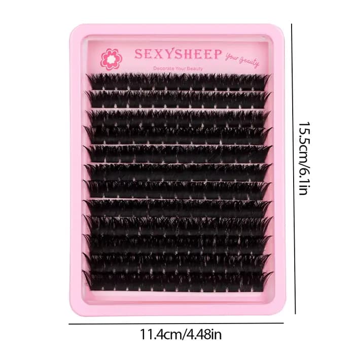 Extensions de cils en bouquets effet chat, 8-16mm, avec bande souple pour maquillage