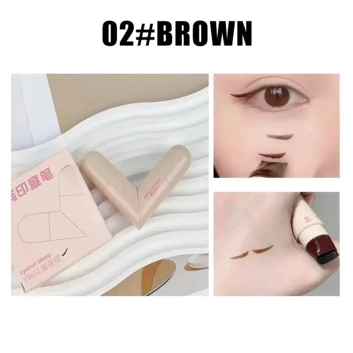 Eyeliner tampon intégré double ailette waterproof - Résistant à la transpiration et longue tenue