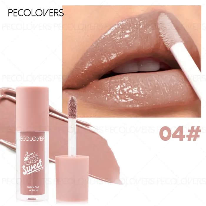 1PC Gloss à lèvres naturel nude haute brillance - Hydratant longue durée