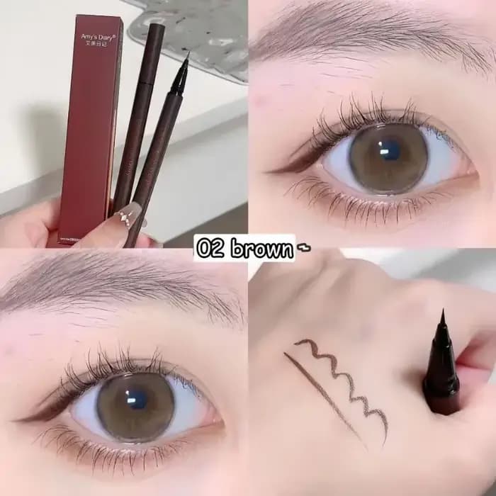Crayon Eyeliner Courbé à Séchage Rapide, Eyeliner Liquide Facile à Appliquer, Crayon Ultra-fin pour
