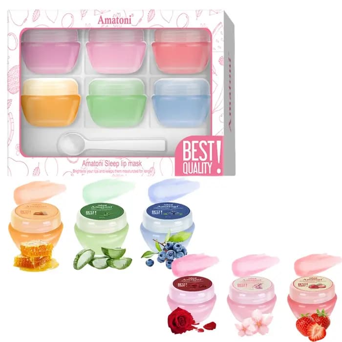 Coffret cadeau masque à lèvres pour dormir 10g×6PCS ensemble de baume