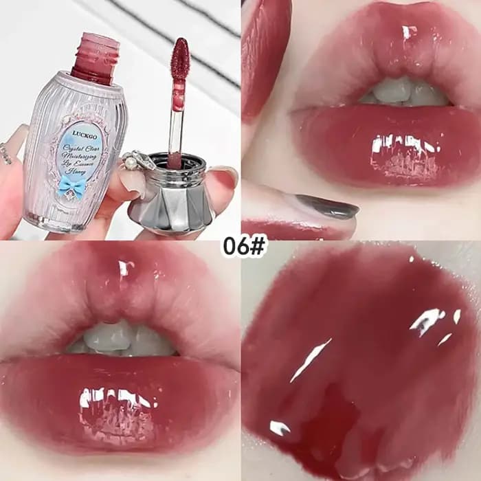 Lckgo Crystal Clear Moisture Lip Essence Gloss - Baume à lèvres hydratant pour amélioration des rides