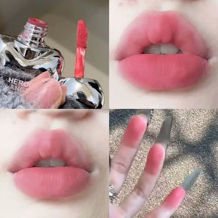 Rouge à lèvres mat soyeux en forme de cœur de pêche, velours mat, brillant à lèvres, liquide rose, t