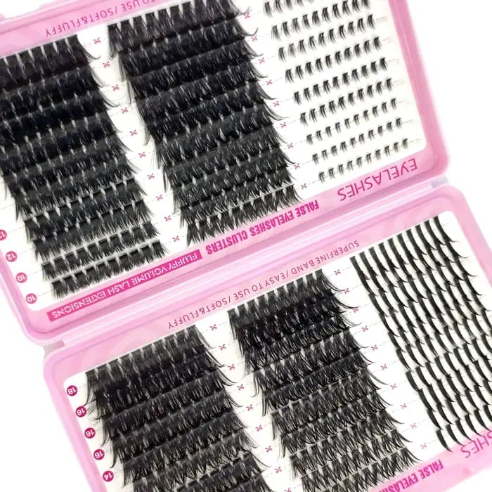 Kit d'extension de cils à faire soi-même, 60 rangées, grappes, Kit de cils individuels, mélange de S