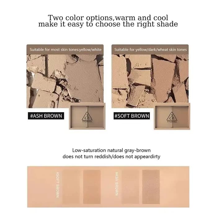 3CE Contour Shading, tenue longue durée, contour naturel, léger et facile à estomper, couvrance modu