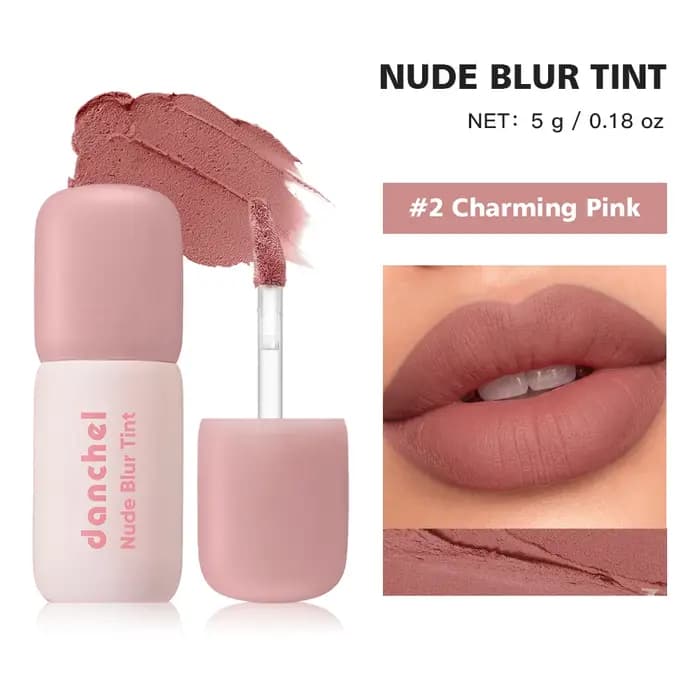 K‑Beauty Nude Blur Tint 15 Light Apricot Teinte 2-en-1 pour les lèvres et les joues Effet flou mat Longue tenue