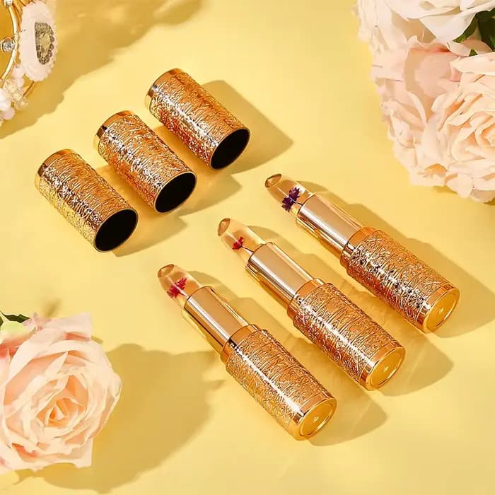 Le rouge à lèvres pétale qui change de couleur cristal pour les femmes hydrate le baume