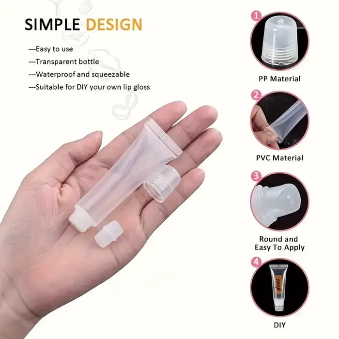 10 tubes de baume à lèvres vides portables de 8 millilitres pour le remplissage.