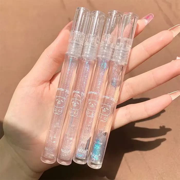 Bleu Fine diamant clair brillant à lèvres nacré séduisant