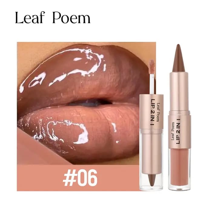 Maquillage pour les lèvres 2 en 1 prune foncé et rose : Crayon