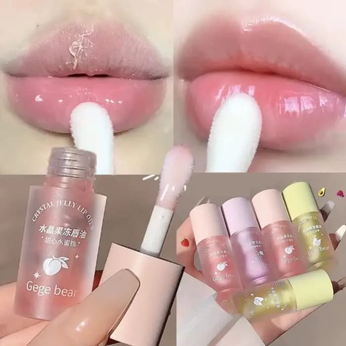 Huile à lèvres hydratante et repulpante aux fruits de la gamme Crystal Jelly – Pêche