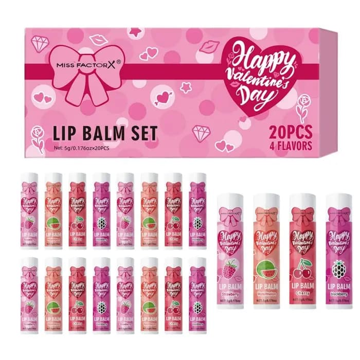 20 pièces/boîte coffret cadeau de luxe ensemble de baume à lèvres hydratant et brillant