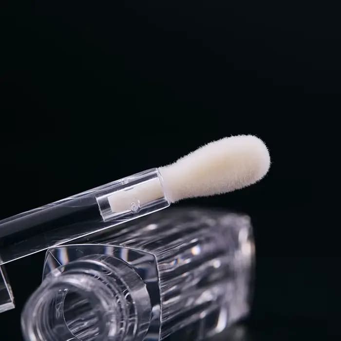 Tube de brillant à lèvres portable de 4 ml – Récipient vide transparent avec grande brosse et tige applicatrice épaisse