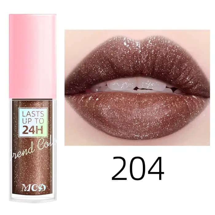 Rouge à lèvres liquide imperméable à paillettes 18 couleurs, glaçure longue durée, huile de maquilla