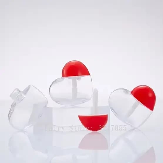 Récipient à brillant à lèvres en forme de cœur africain clair, tube en plastique pour baume Jules, portable GT, bricolage au quotidien, illable, 5ml, 30 pièces, 50 pièces, 100 pièces