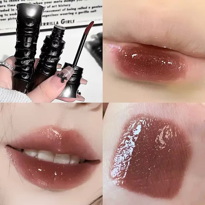 Teinte à lèvres brillante Crystal Punk rouge-brun