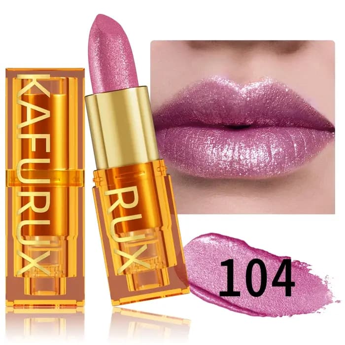 Rouge à lèvres métallique brillant à paillettes audacieuses et intenses