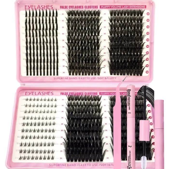Kit d'extension de cils à faire soi-même, 60 rangées, grappes, Kit de cils individuels, mélange de S