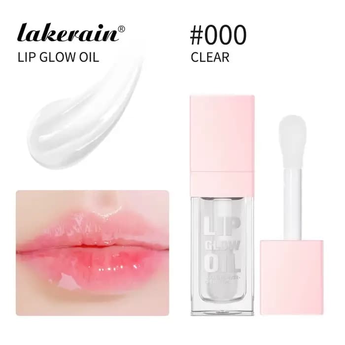 Huile à lèvres éclatante effet cristal Rose cerise, Gloss repulpant hydratant, Sérum teinté pour lèv