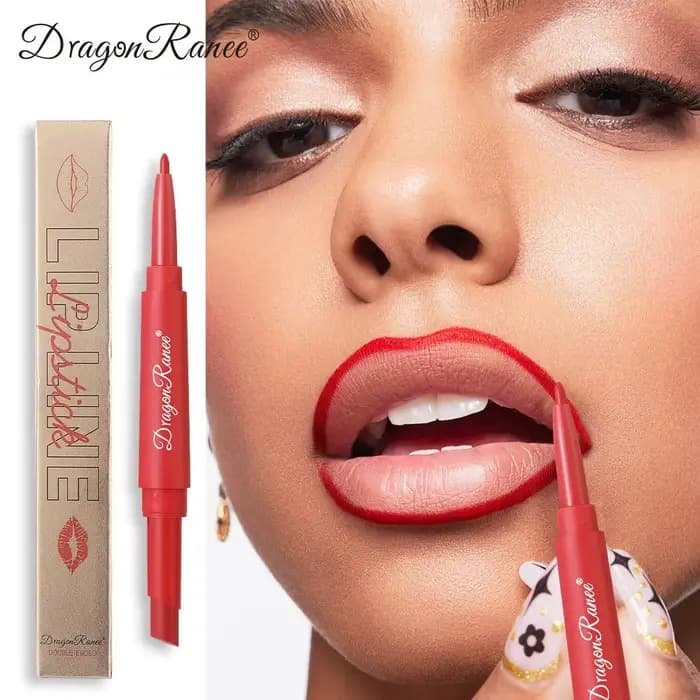 Nouveau 2 en 1 crayon à lèvres mat Double tête rouge