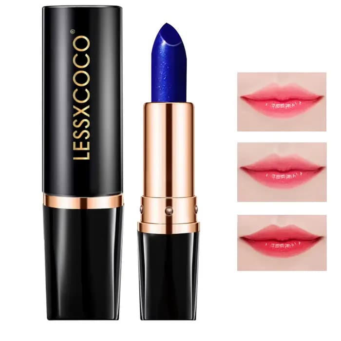 Rouge à lèvres bleu imperméable à couleur changeante qui transforme PinkWipe Blue