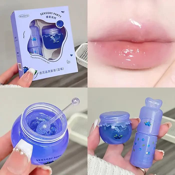 Coffret Baume et Huile Hydratants à la Fraise pour des Lèvres Douces et Apaisées – Soin