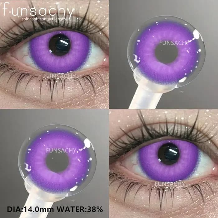 FUNSACHY 1 paire de lentilles de contact colorées Cosplay pour les yeux colorés mode rose