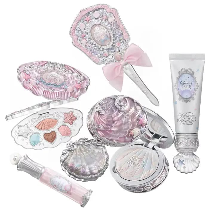 Ensemble de maquillage Flower Know Shells Jewel pour femmes - Fard à paupières, blush, gloss à lèvre