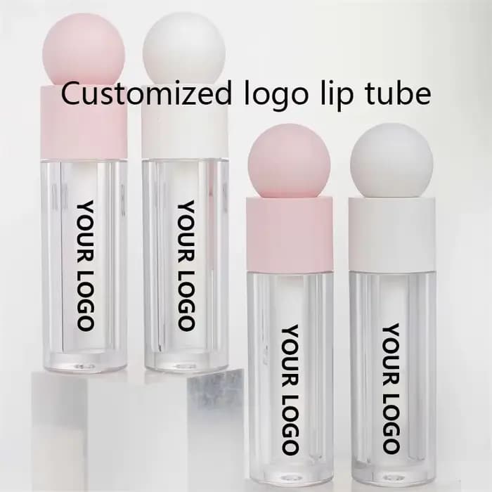 【Personnalisation du logo】 50 pièces 5 ml tube de brillant à lèvres transparent tête ronde