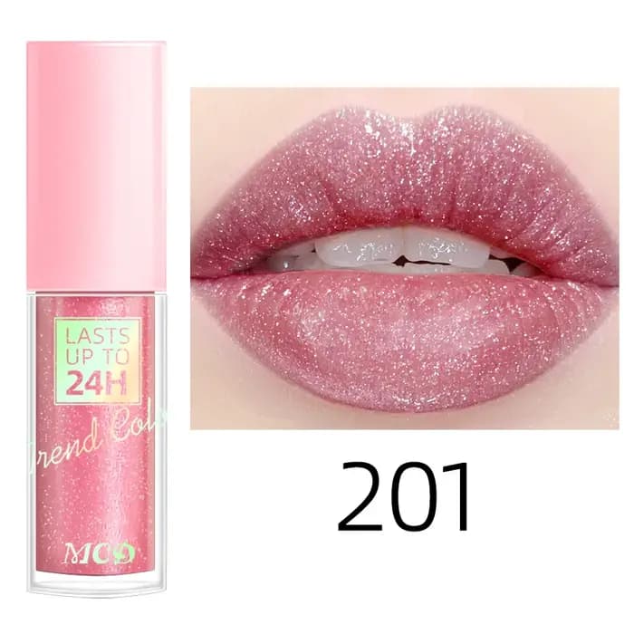 Rouge à lèvres liquide imperméable à paillettes 18 couleurs