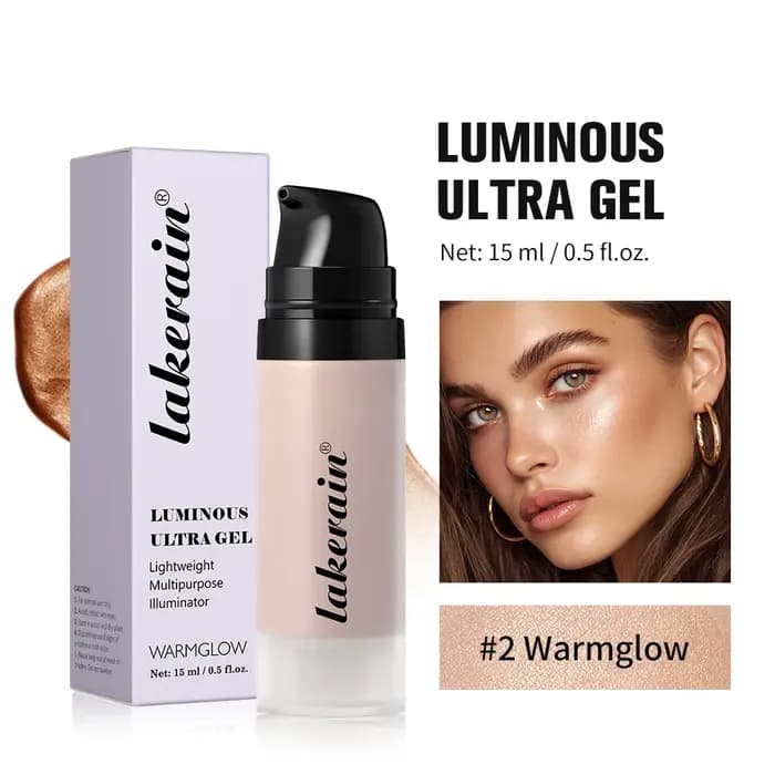 Fond de teint brillant Super Gel léger rosée polyvalent llluminateur apprêt hydratant nourrir