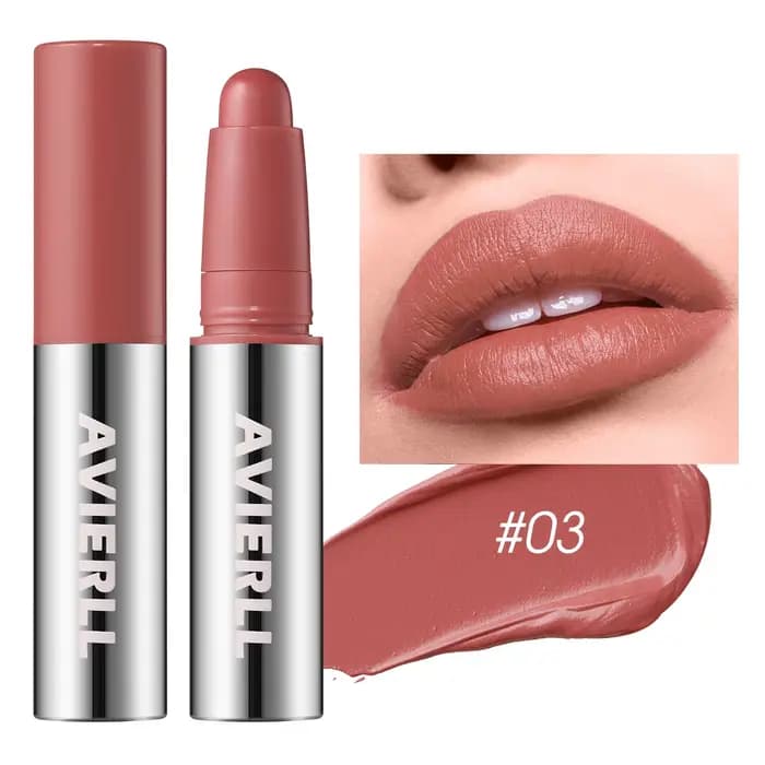 Rouge à lèvres mat lisse – Vernis à lèvres longue durée, hydratant et facile à appliquer avec motif