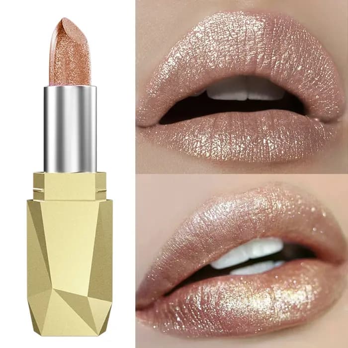 Rouge à lèvres métallique repulpant à paillettes