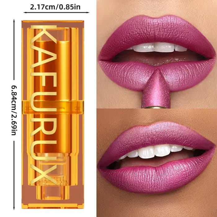 Rouge à lèvres métallique brillant à paillettes audacieuses et intenses